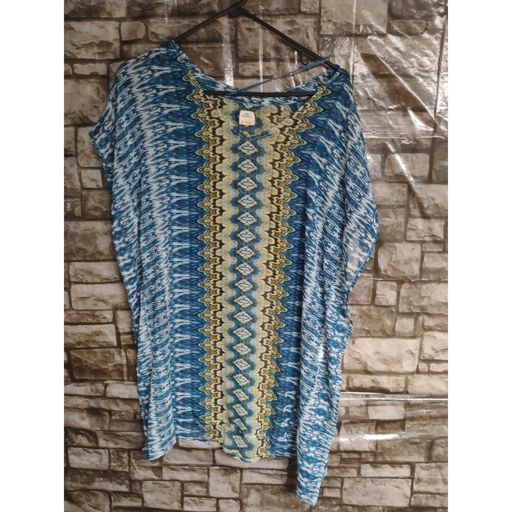 O'Neill Small Swimsuit Swim Cover Up Bali Printed Blue, White, Black , Gold